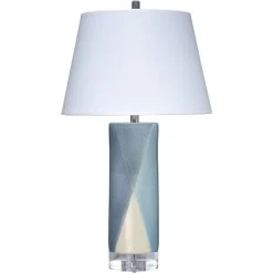 Jamie Young Store 5 Diamond 18 Inch 100.00 Watt Blue And Cream Table Lamp Portable Light
