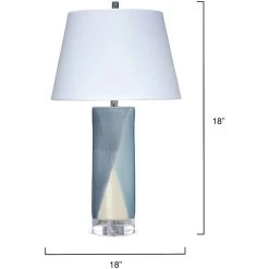 Diamond 18 Inch 100.00 Watt Blue And Cream Table Lamp Portable Light -Jamie Young Store 9diamondtlbl 2