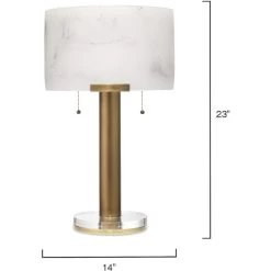 Elancourt 23 Inch 40.00 Watt White & Antique Brass Table Lamp Portable Light 6 Elancourt 23 Inch 40.00 Watt White & Antique Brass Table Lamp Portable Light -Jamie Young Store 9elantlwhab 5