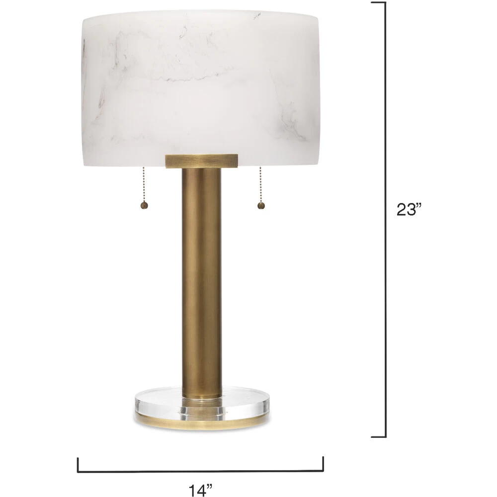 Elancourt 23 Inch 40.00 Watt White & Antique Brass Table Lamp Portable Light 3 Elancourt 23 Inch 40.00 Watt White & Antique Brass Table Lamp Portable Light - Image 3