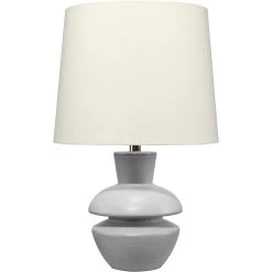 Foundation 22 Inch 100.00 Watt Matte Frosted Grey Ceramic Table Lamp Portable Light