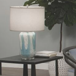 Helen 27 Inch 150.00 Watt Pale Blue Table Lamp Portable Light -Jamie Young Store 9helentlblue 8