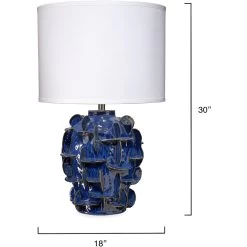 Helios 30.5 Inch 150.00 Watt Cobalt Blue Table Lamp Portable Light -Jamie Young Store 9heliostlco 2