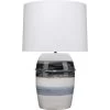 Horizon Striped 32 Inch 150.00 Watt Grey / Black / White Ceramic Table Lamp Portable Light