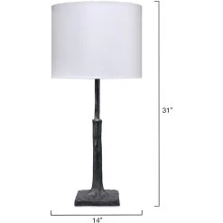 Humble 32 Inch 150.00 Watt Textured Charcoal Plaster Table Lamp Portable Light -Jamie Young Store 9humbletlcha 2