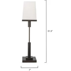 Jud 32 Inch 40.00 Watt Oiled Rubbed Bronze Table Lamp Portable Light 6 Jud 32 Inch 40.00 Watt Oiled Rubbed Bronze Table Lamp Portable Light -Jamie Young Store 9judobsq131s 5
