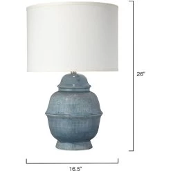 Kaya 26 Inch 150.00 Watt Blue Ceramic Table Lamp Portable Light -Jamie Young Store 9kayabld71cl 2