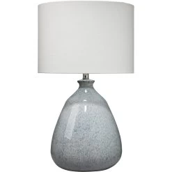 Levi 28.5 Inch 150.00 Watt Washed Blue Reactive Glaze Ceramic Table Lamp Portable Light