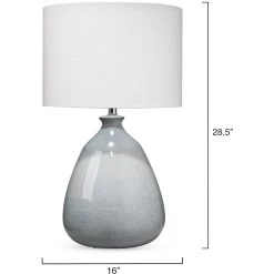 Levi 28.5 Inch 150.00 Watt Washed Blue Reactive Glaze Ceramic Table Lamp Portable Light -Jamie Young Store 9levitlblue 2