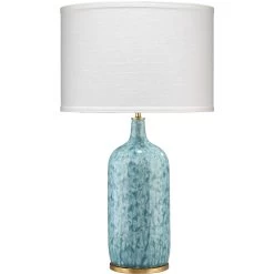 Madeline 26 Inch 150.00 Watt Blue Ceramic Table Lamp Portable Light