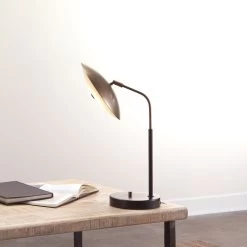 Marvin 20 Inch 7.00 Watt Brushed Brass & Matte Black Desk Lamp Portable Light -Jamie Young Store 9marvintlbk 3