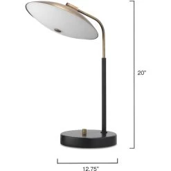 Marvin 20 Inch 7.00 Watt Brushed Brass & Matte Black Desk Lamp Portable Light -Jamie Young Store 9marvintlbk 5