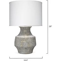 Masonry 27 Inch 150.00 Watt Grey Ceramic Table Lamp Portable Light -Jamie Young Store 9masogrd131c 2