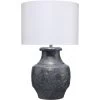 Masonry 27.5 Inch 150.00 Watt Textured Charcoal Plaster Table Lamp Portable Light