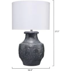Masonry 27.5 Inch 150.00 Watt Textured Charcoal Plaster Table Lamp Portable Light -Jamie Young Store 9masonrychar 2