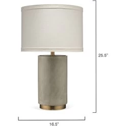 Mortar 26 Inch 150.00 Watt Grey Cement & Antique Brass Table Lamp Portable Light -Jamie Young Store 9mortarcembr 5