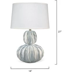 Oceane Gourd 27 Inch 150.00 Watt White Ceramic Table Lamp Portable Light -Jamie Young Store 9oceawhc131g 2