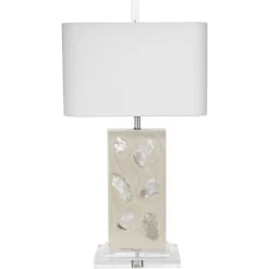 Parthenon 27.25 Inch 100 Watt Pearl & Clear Table Lamp Portable Light