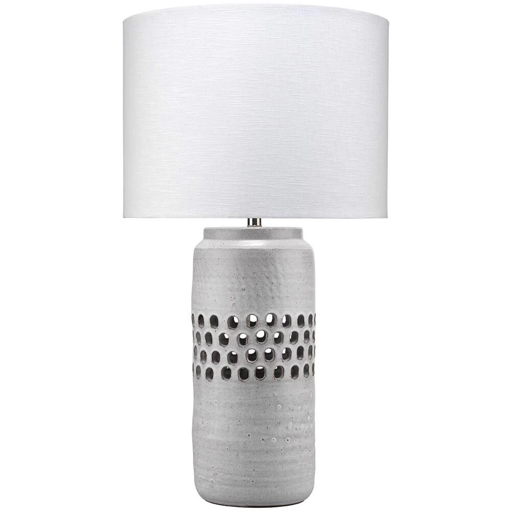 Perforated 36 Inch 150.00 Watt Matte Frosted Grey Table Lamp Portable Light 1 Perforated 36 Inch 150.00 Watt Matte Frosted Grey Table Lamp Portable Light
