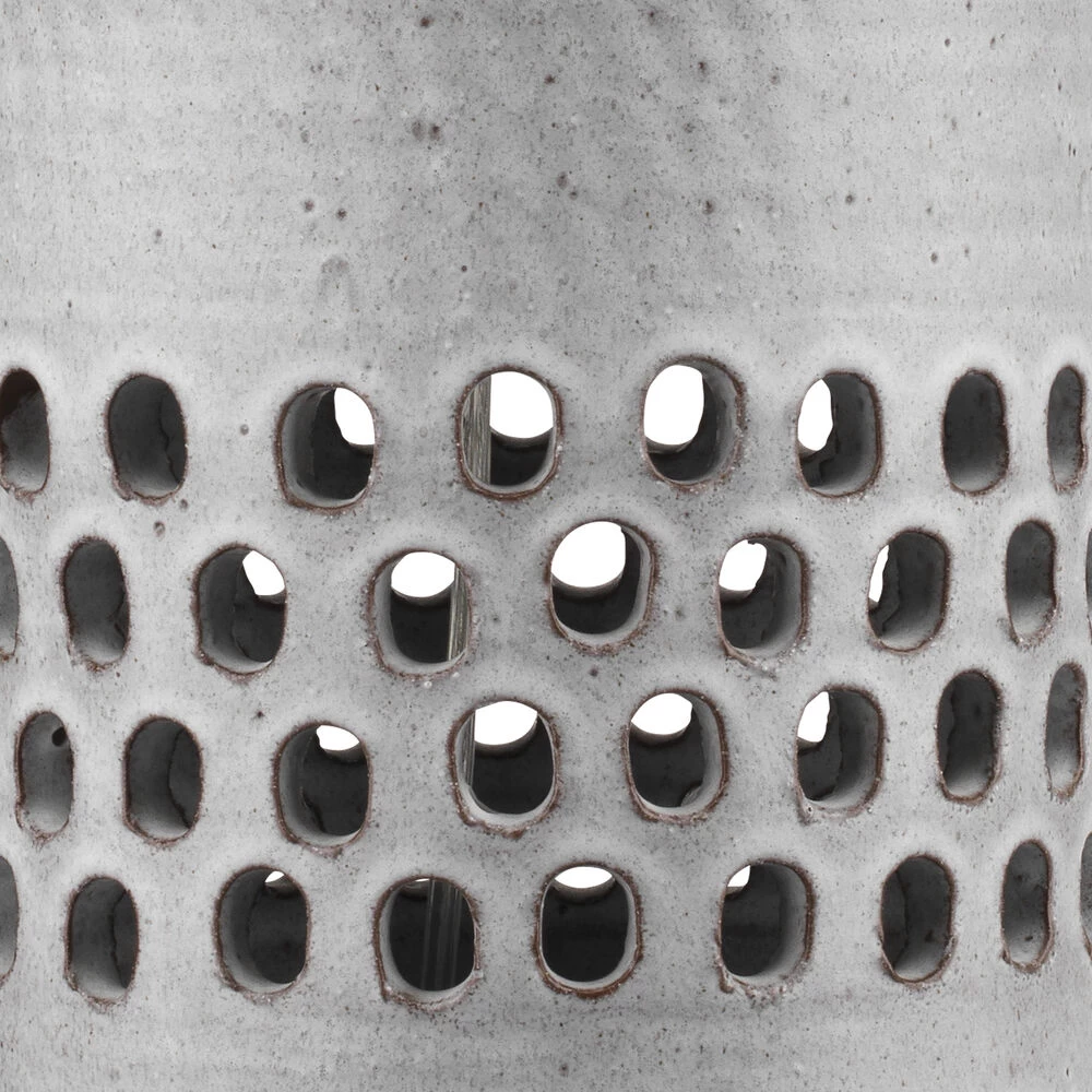 Perforated 36 Inch 150.00 Watt Matte Frosted Grey Table Lamp Portable Light 3 Perforated 36 Inch 150.00 Watt Matte Frosted Grey Table Lamp Portable Light - Image 3