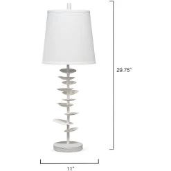 Petals 29.75 Inch 100.00 Watt White Plaster Table Lamp Portable Light -Jamie Young Store 9petalstlwh 2