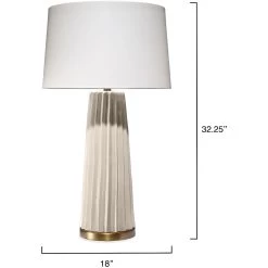 Pleated 32.25 Inch 150.00 Watt Cream Table Lamp Portable Light 8 Pleated 32.25 Inch 150.00 Watt Cream Table Lamp Portable Light -Jamie Young Store 9pleatedtlcr 2
