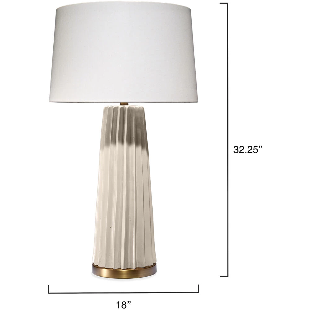 Pleated 32.25 Inch 150.00 Watt Cream Table Lamp Portable Light 3 Pleated 32.25 Inch 150.00 Watt Cream Table Lamp Portable Light - Image 3