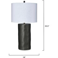 Undertow 33.5 Inch 150.00 Watt Charcoal Table Lamp Portable Light -Jamie Young Store 9undertotlch 2