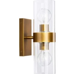 Antique Brass And Clear Glass Chatham Wall Sconce