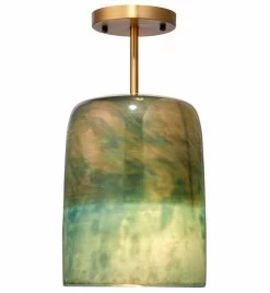 Antique Brass Aqua Metallic Glass Vapor Semi-Flush Mount -Jamie Young Store loomlan antique brass aqua metallic glass vapor semi flush mount jamie young flush mounts 7 33038015070421