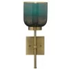 Antique Brass Aqua Metallic Glass Vapor Single Sconce