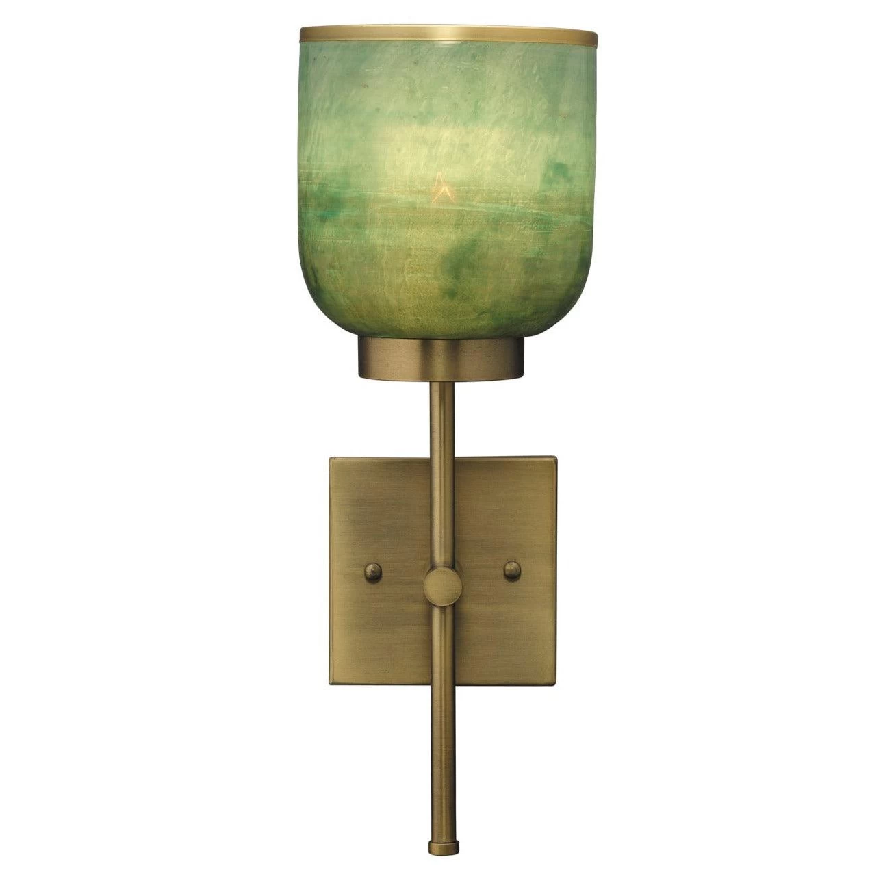 Antique Brass Aqua Metallic Glass Vapor Single Sconce 3 Antique Brass Aqua Metallic Glass Vapor Single Sconce - Image 3