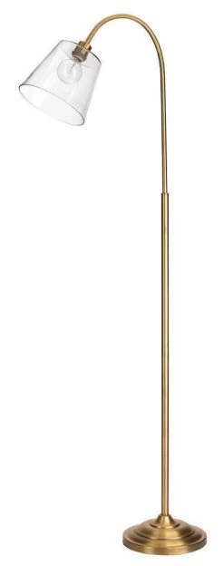 Antique Brass Clear Glass Modern 69" Swan Floor Lamp -Jamie Young Store loomlan antique brass clear glass modern 69 swan floor lamp jamie young floor lamps 4 33038309753045