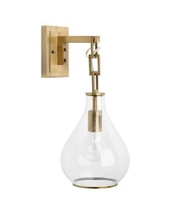 Antique Brass Clear Glass Tear Drop Hanging Wall Sconce -Jamie Young Store loomlan antique brass clear glass tear drop hanging wall sconce jamie young wall sconces 4 33037949173973