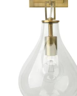 Antique Brass Clear Glass Tear Drop Hanging Wall Sconce -Jamie Young Store loomlan antique brass clear glass tear drop hanging wall sconce jamie young wall sconces 5 33037949403349
