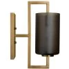 Antique Brass Grey Glass Blueprint Sconce