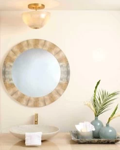 Antique Brass Grey Metallic Glass Vapor Bowl Semi-Flush Mount -Jamie Young Store loomlan antique brass grey metallic glass vapor bowl semi flush mount jamie young flush mounts 3 33038010941653