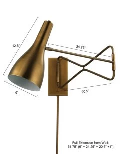 Antique Brass Lenz Swing Arm Wall Sconce -Jamie Young Store loomlan antique brass lenz swing arm wall sconce jamie young wall sconces 7 33037934362837