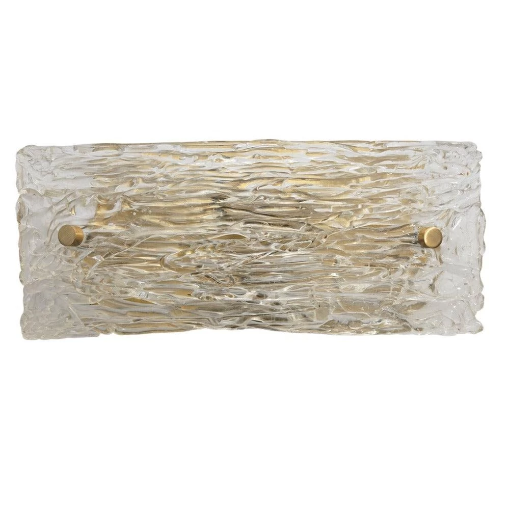 Antique Brass Textured Swan Curved Glass Sconce - Small 5 Antique Brass Textured Swan Curved Glass Sconce - Small - Image 5