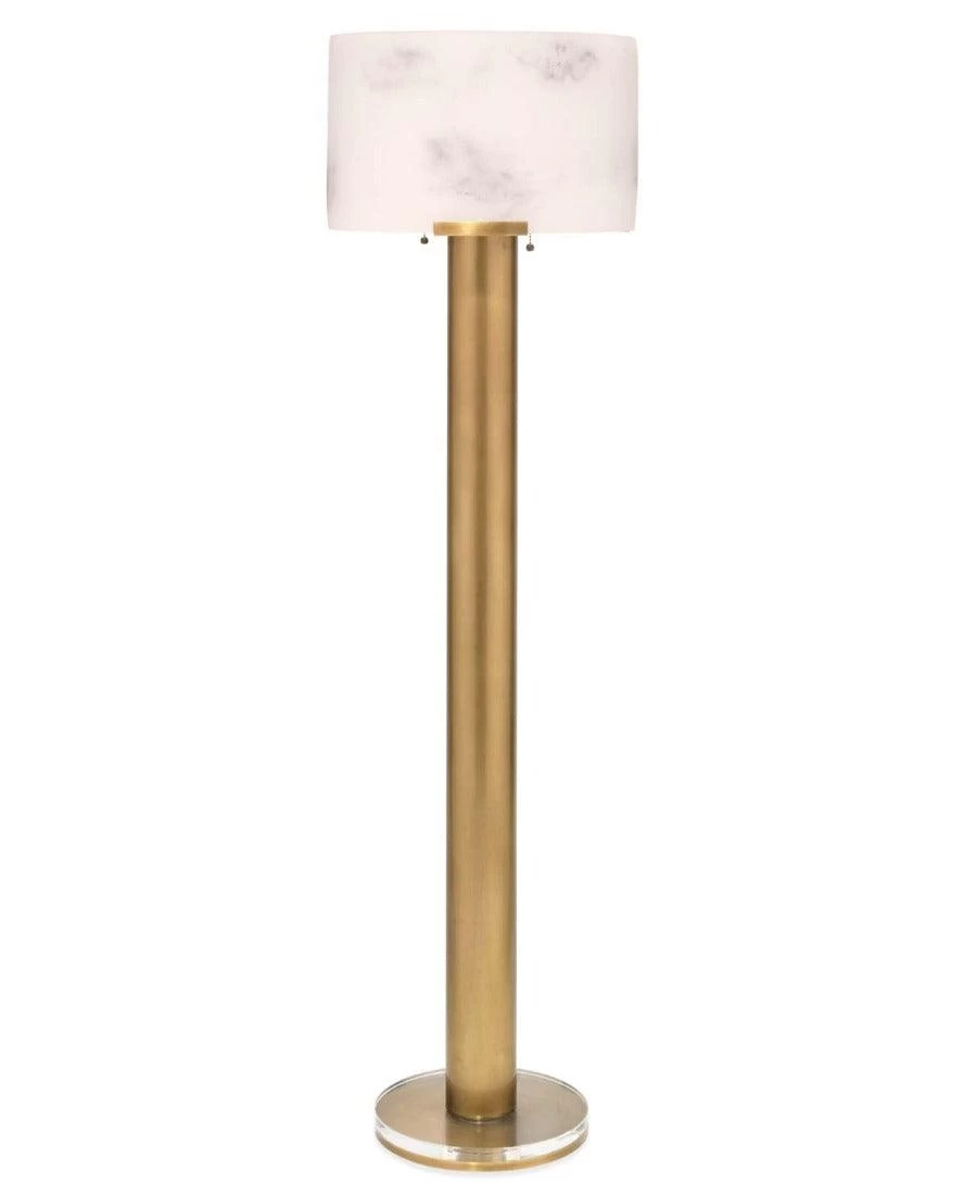 Antique Brass White 62" Elancourt Floor Lamp 1 Antique Brass White 62" Elancourt Floor Lamp