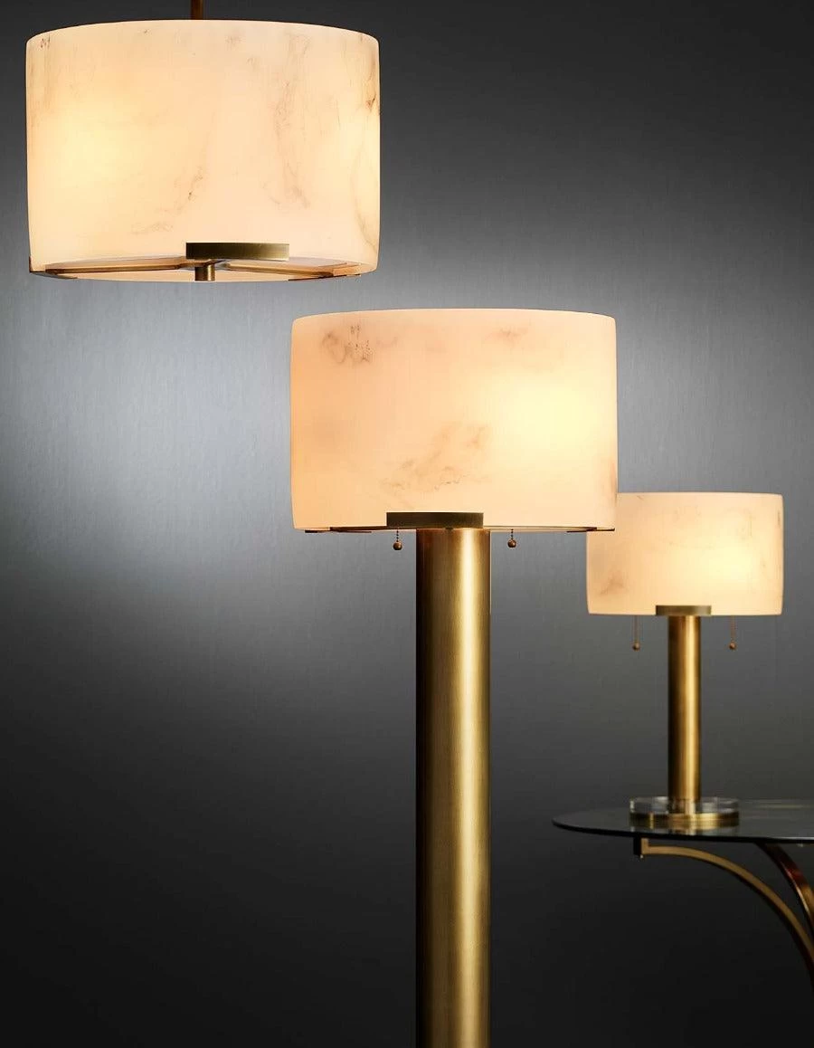 Antique Brass White 62" Elancourt Floor Lamp 2 Antique Brass White 62" Elancourt Floor Lamp - Image 2