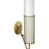Antique Brass White Glass Torino Wall Sconce