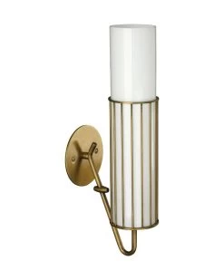 Antique Brass White Glass Torino Wall Sconce
