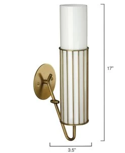 Antique Brass White Glass Torino Wall Sconce -Jamie Young Store loomlan antique brass white glass torino wall sconce jamie young wall sconces 3 33037949010133