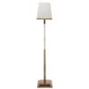 Antique Brass White Linen Jud Floor Lamp