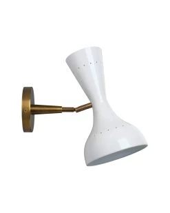 Antique Brass White Pisa Wall Sconce