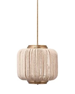 Antique White Wood Beads Beaded Chandelier