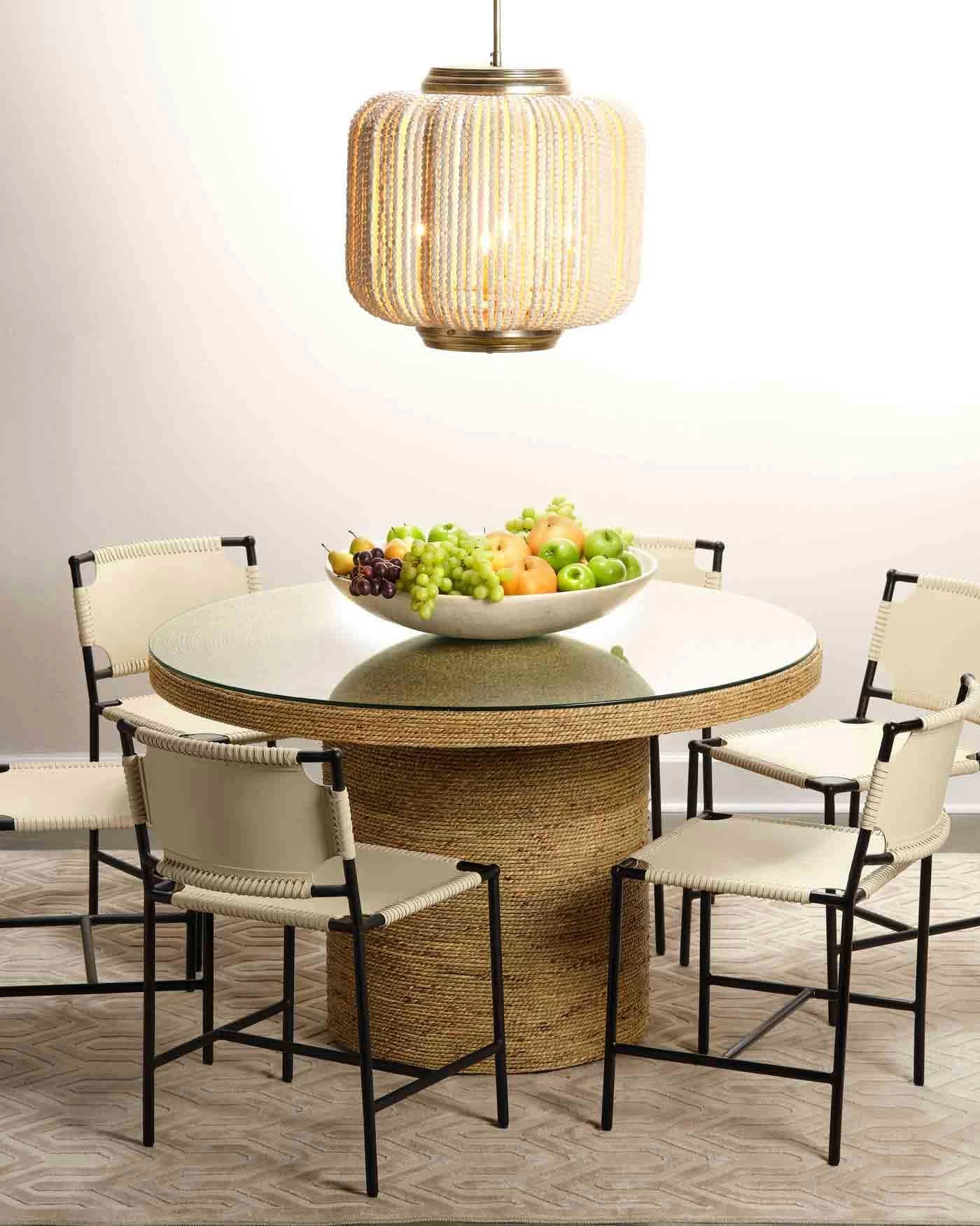 Antique White Wood Beads Beaded Chandelier 2 Antique White Wood Beads Beaded Chandelier - Image 2