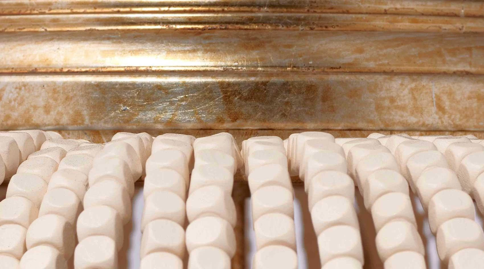 Antique White Wood Beads Beaded Chandelier 6 Antique White Wood Beads Beaded Chandelier - Image 6