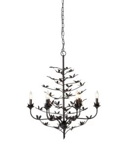 Blooming Candle Style Black Crystal Chandelier